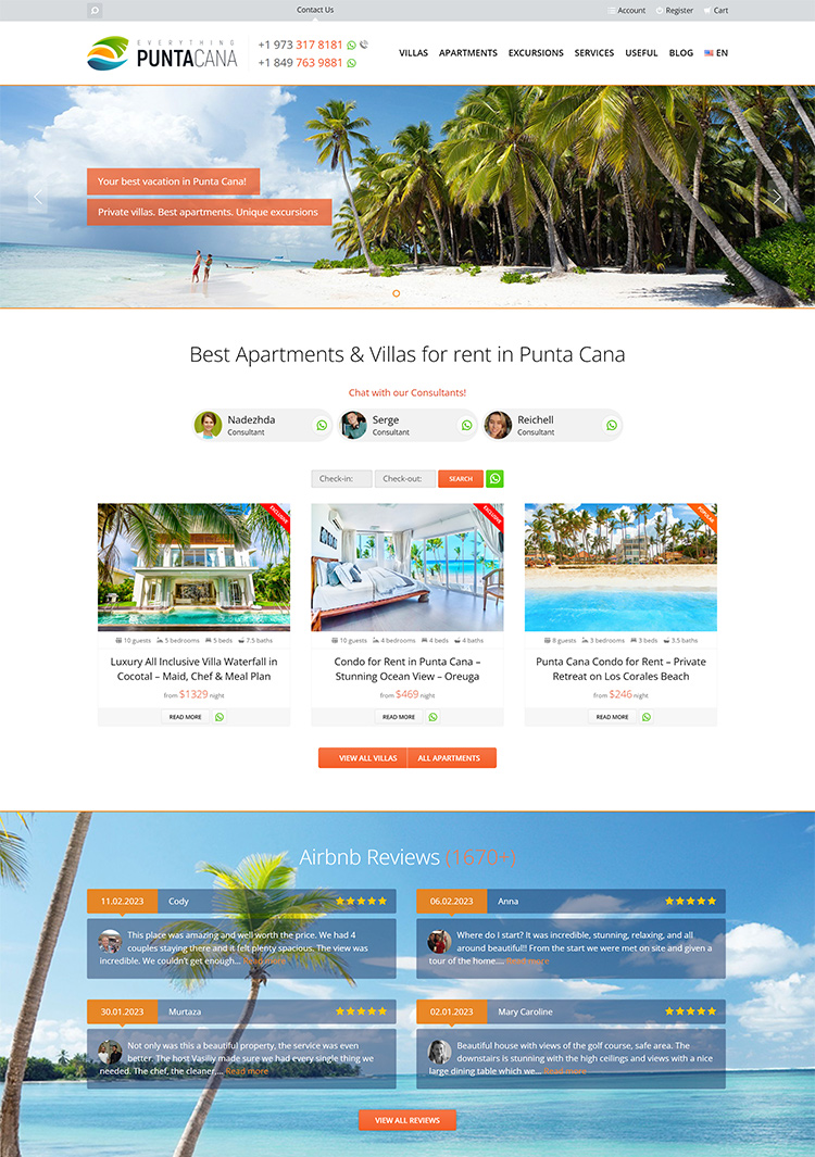 Airbnb Website – Full Sync - Hospitality Management in Punta Cana
