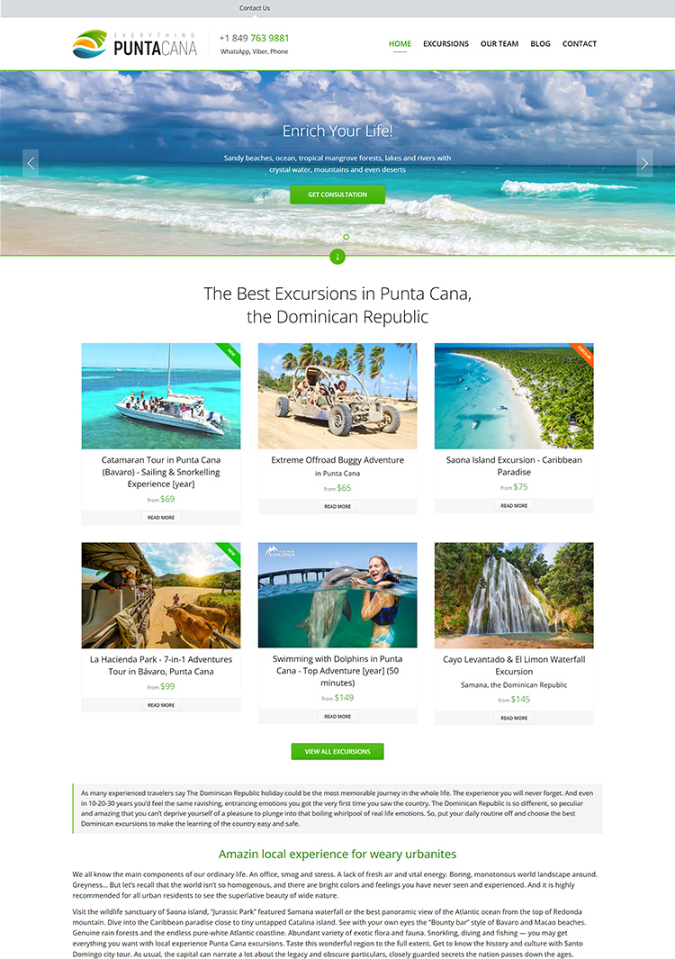WooCommerce Website - Hospitality Management in Punta Cana