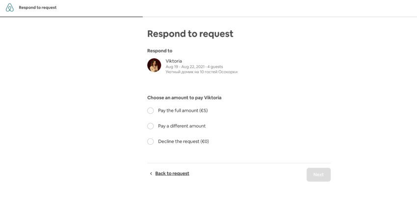 Airbnb Resolution Center Accept Request Step 3