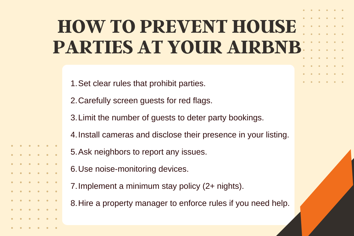 how to prevent events at airbnb property 