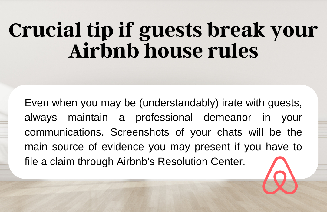 tips when guests break house rules of Airbnb