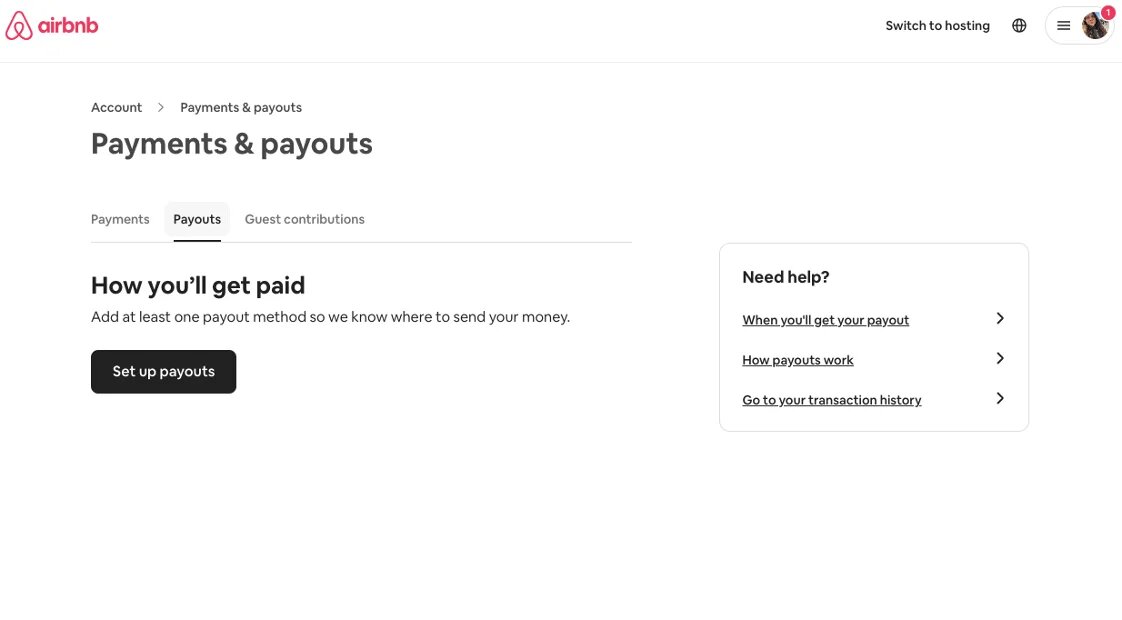 Airbnb payment information