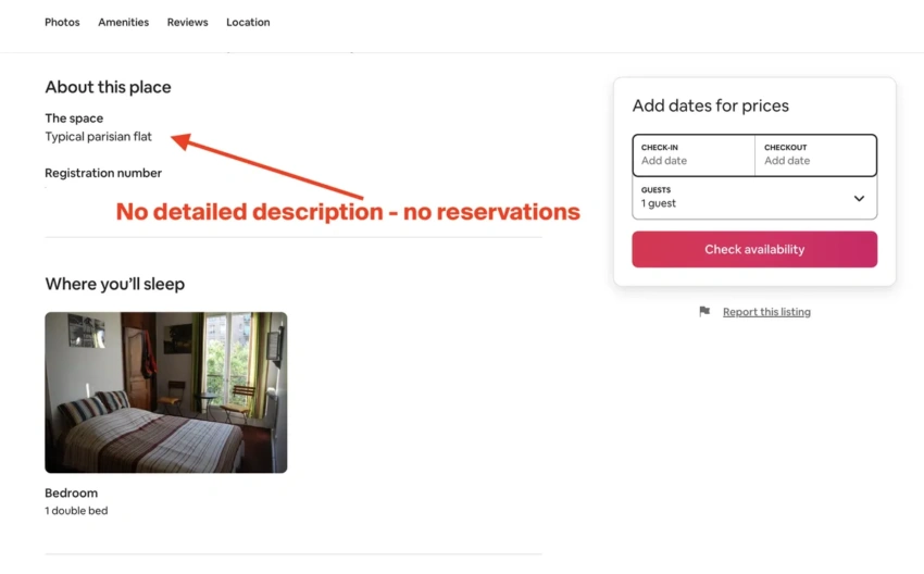 Importance of descriptions on Airbnb