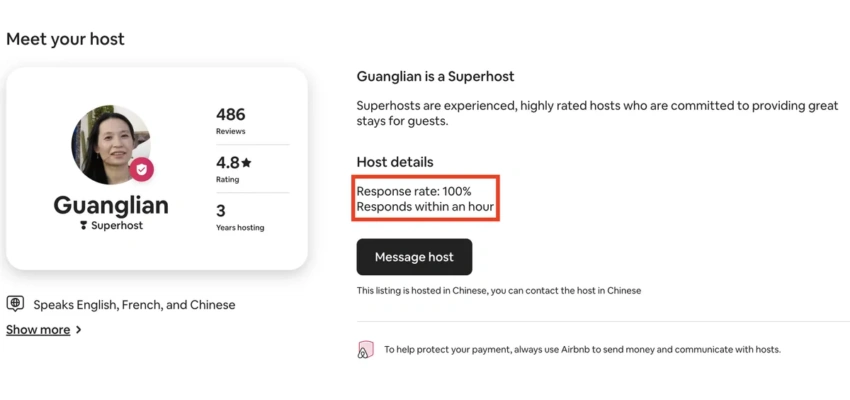 Airbnb response rate