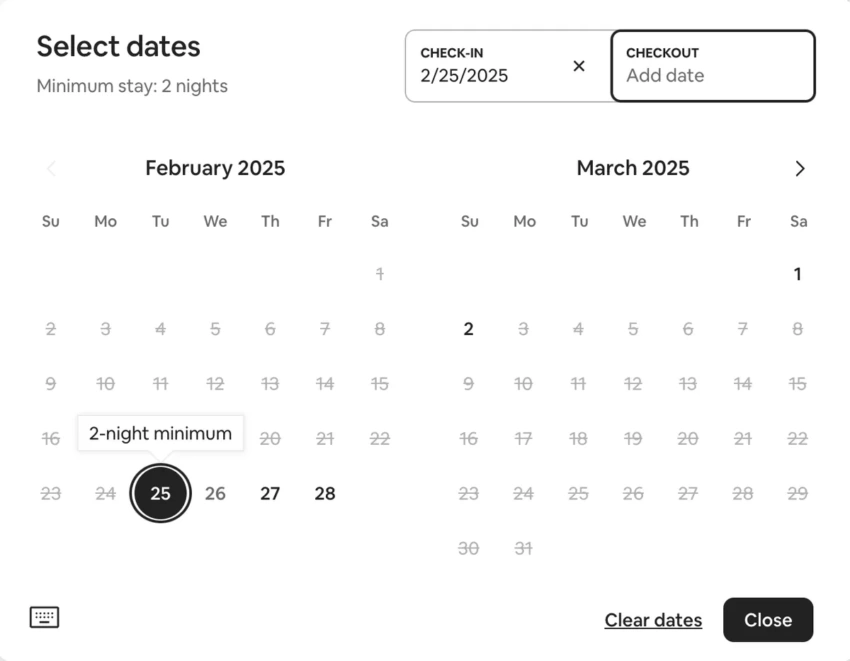 Minimum stay on Airbnb