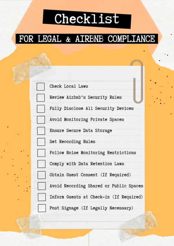 Checklist for security devices in Airbnb