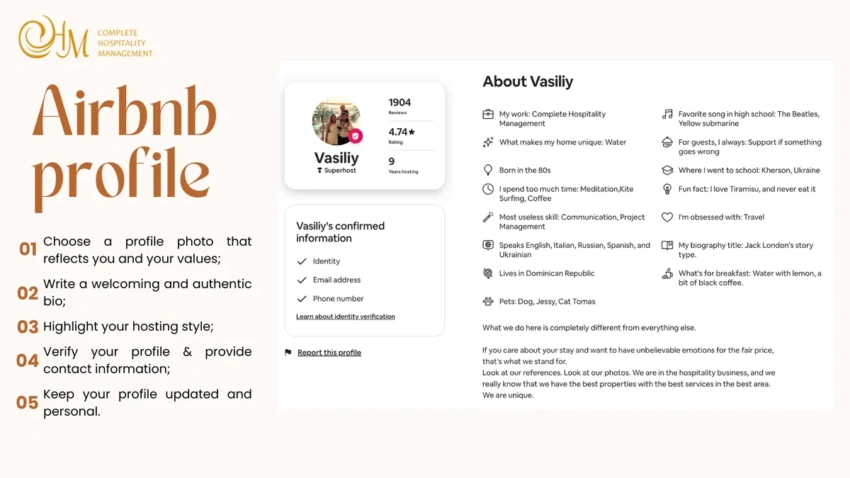 Airbnb host profile