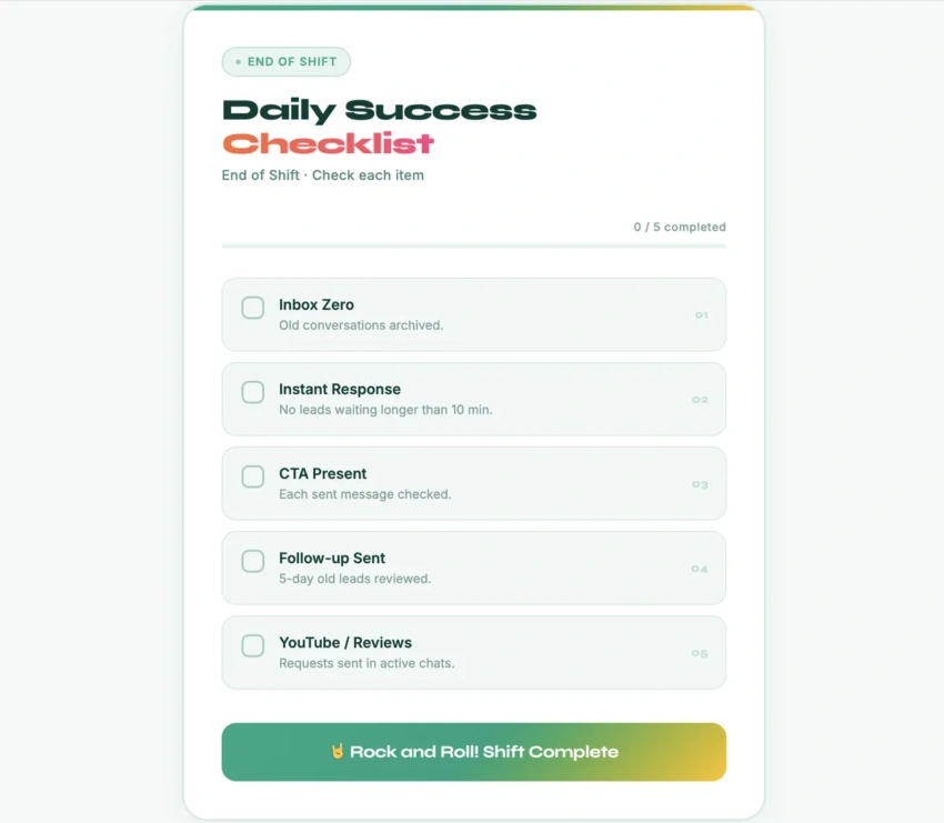 Daily success checklist for short-term rental managers Daily success checklist for short-term rental managers