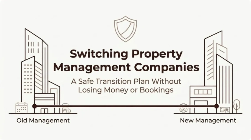 Secure bridge connecting two buildings, representing a safe process of switching property management companies
