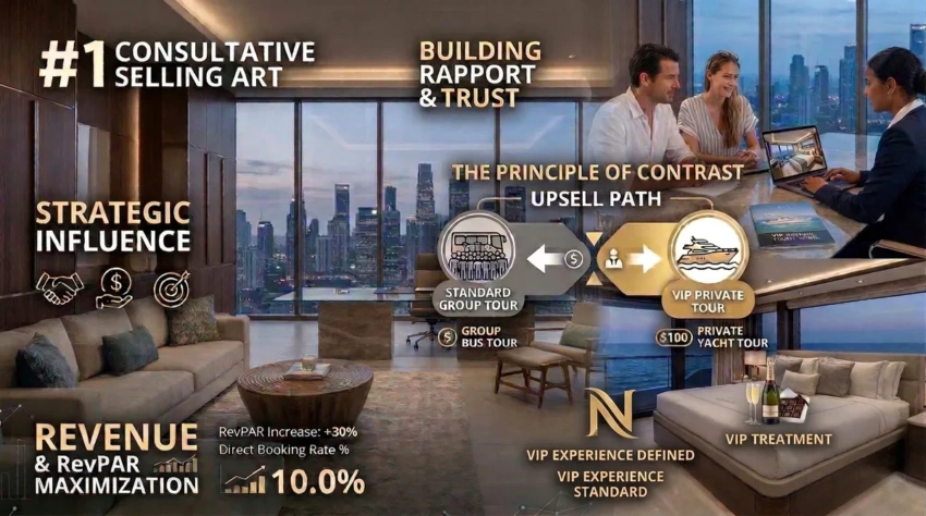 Vacation rental revenue management architecture and upselling strategy for luxury properties