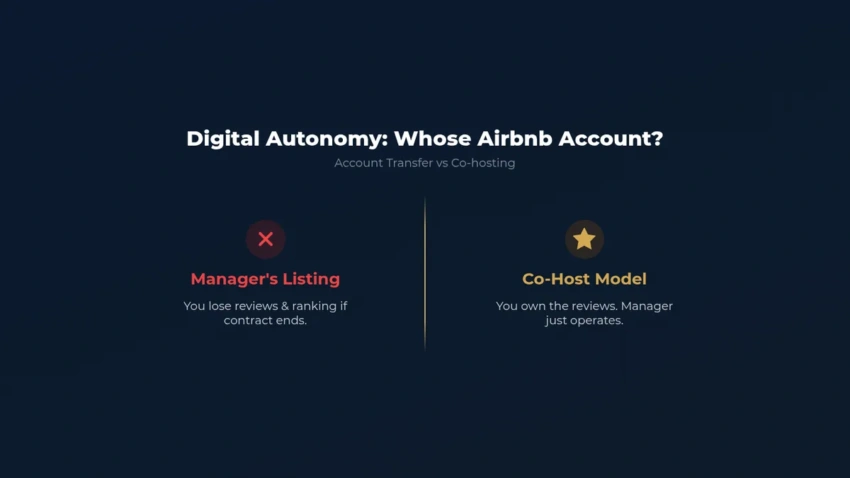 Contrast between manager's listing and the Airbnb co-hosting model