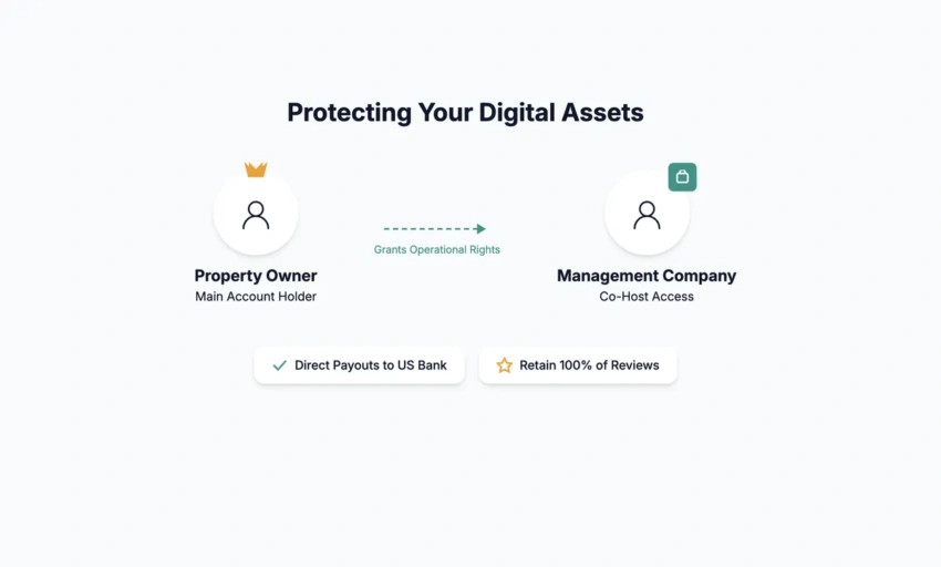 Airbnb co-hosting model for digital asset control