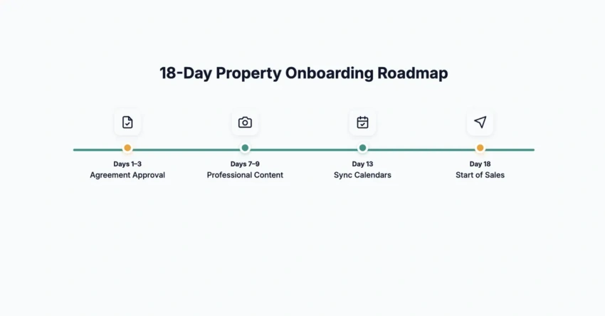 18-day property onboarding timeline and transition plan